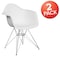 Flash Furniture Alonza Series White Plastic Chair with Chrome Base, PK2 2-FH-132-CPP1-WH-GG - alternate 2